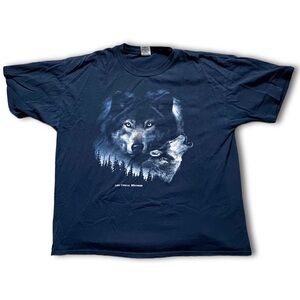 Vintage 90's Gildan Wisconsin Graphic Wolf Men's Tee